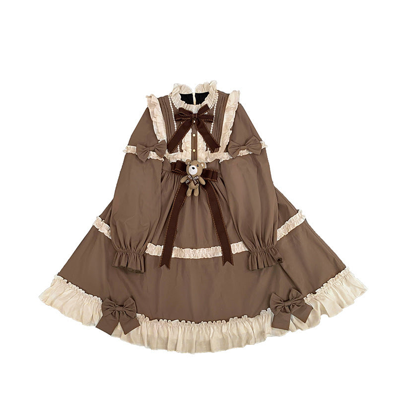 Vestido de niña suave diario Teddy Bear Op Tea Party Lolita