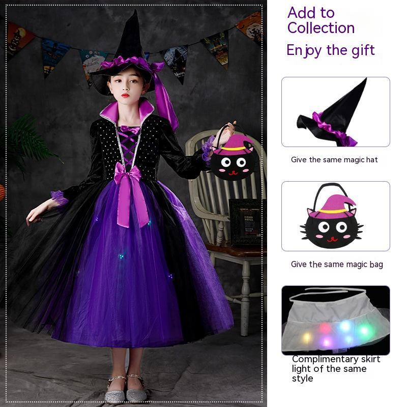 Robe lumineuse pour filles, costume de spectacle d'Halloween