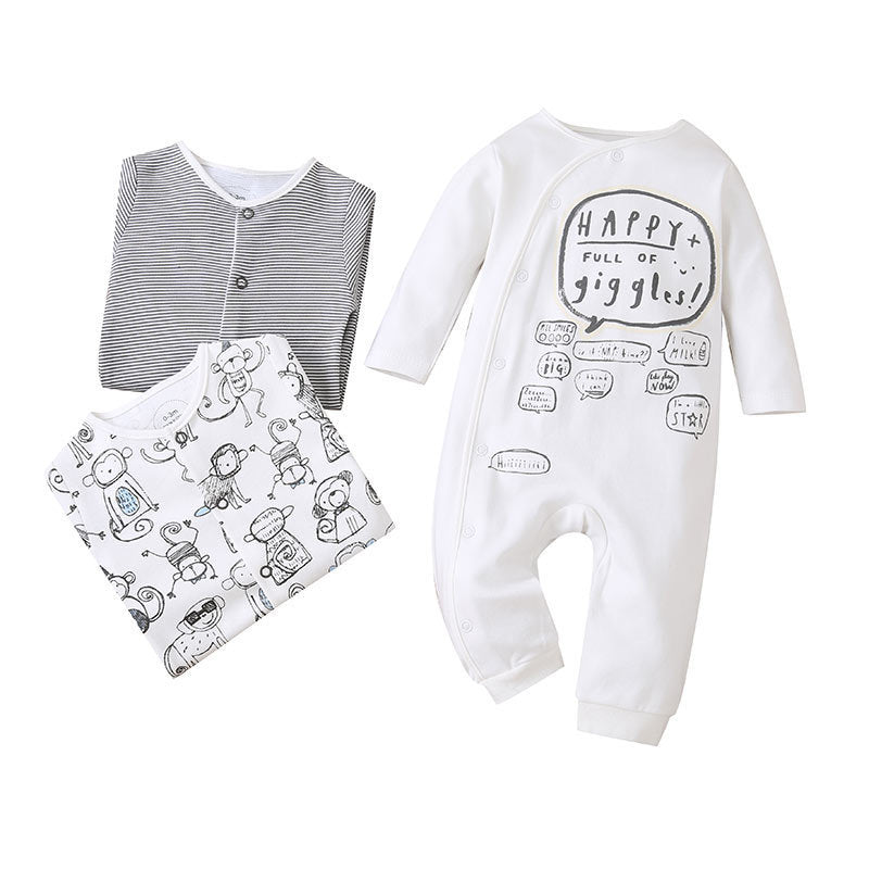 Baby Cartoon Casual One Piece Set Of Three