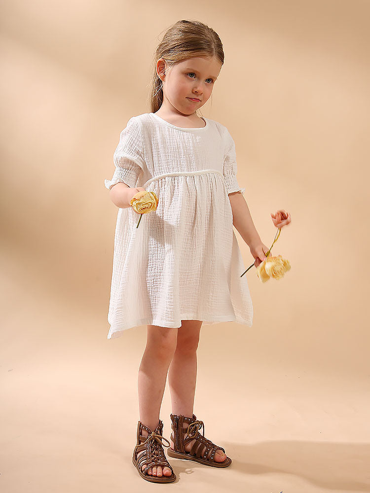 Robe pour filles en fil de coton double couche en coton