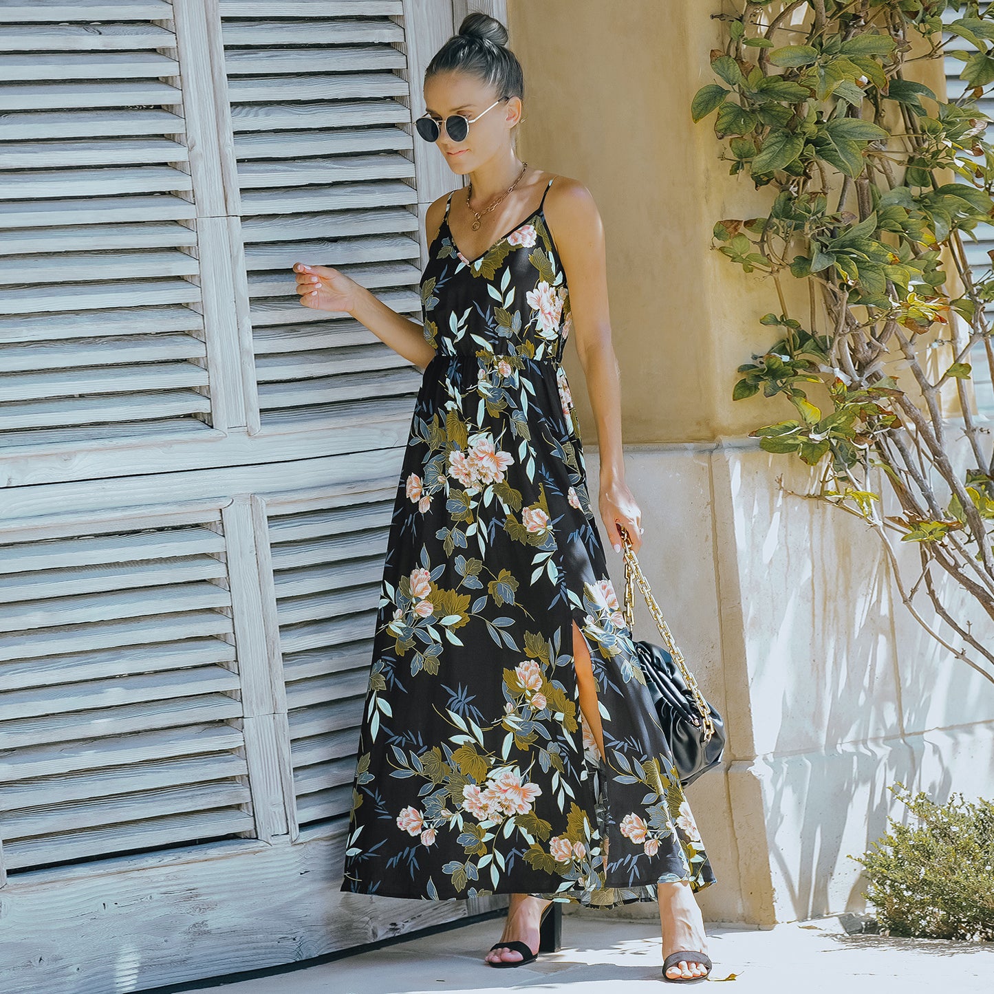 Women's Floral Sling Long Dress