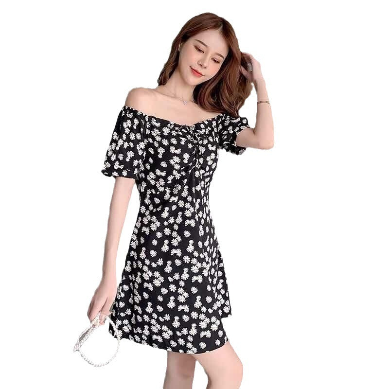 Slim-fit Off-shoulder Floral Dress