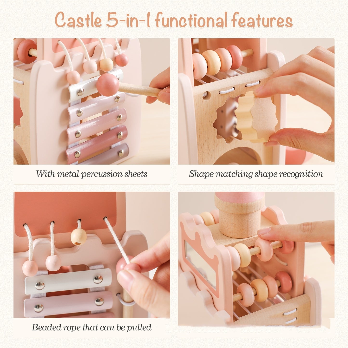 Castle Princess Early Education Educational Multi-functional Toys Percussion Piano Matching Splicing Toys