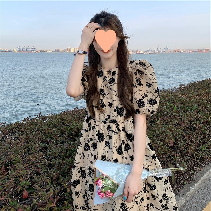 Summer High Waist French Floral Fashion Dress