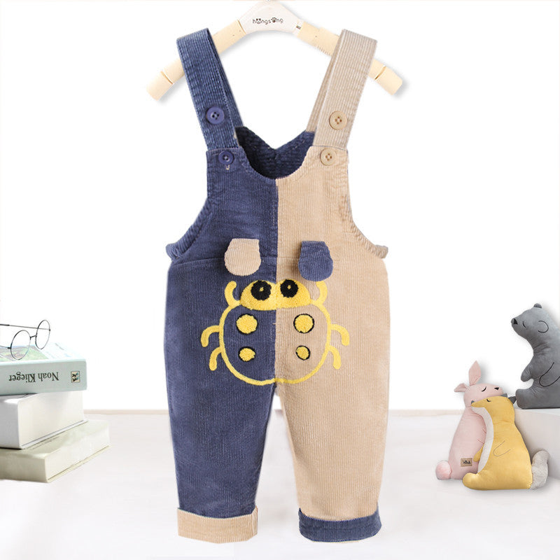 Thicken Plus Velvet Children's Overalls