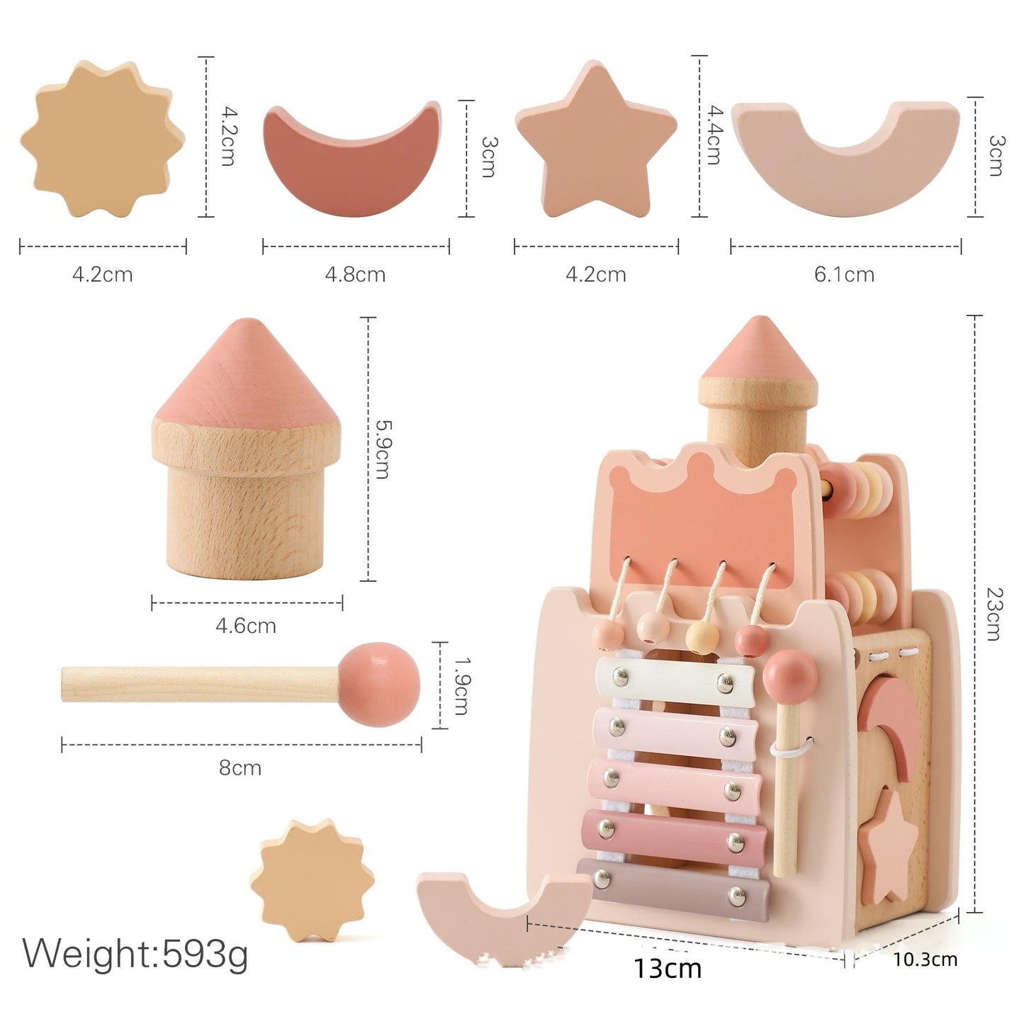 Castle Princess Early Education Educational Multi-functional Toys Percussion Piano Matching Splicing Toys