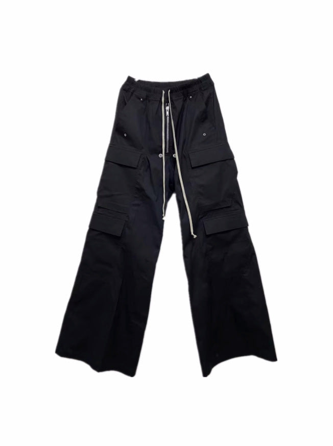 Multi-Pocket Workwear Mopping Wide Leg Casual Trousers