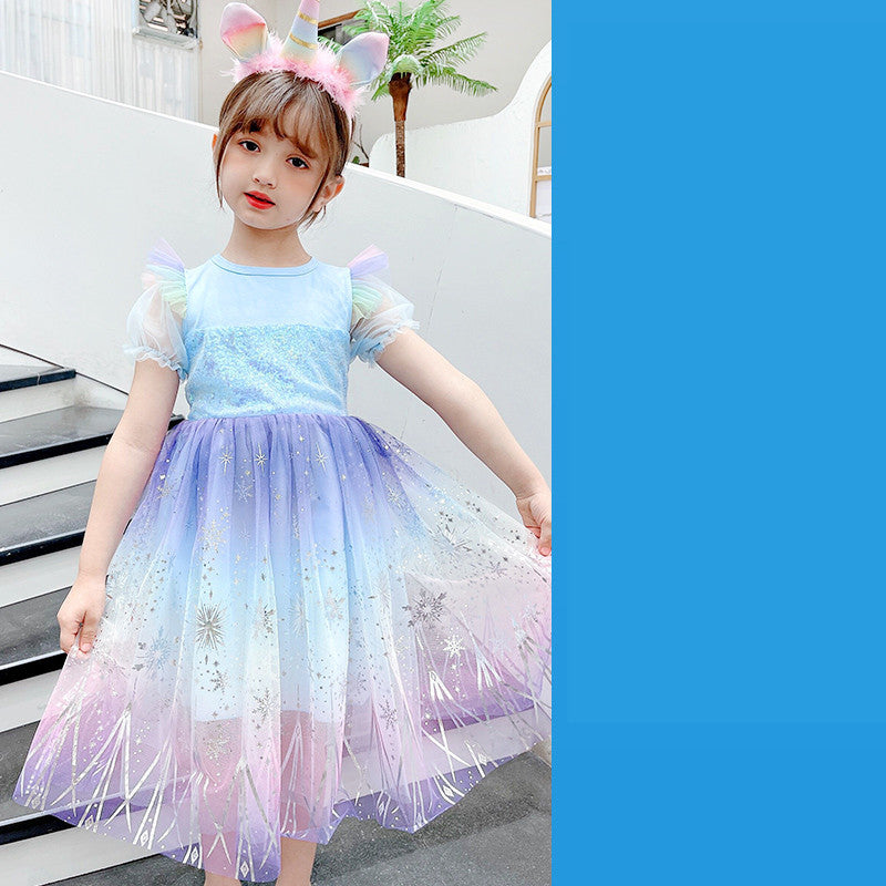 Girls Dress Colorful Angel With Wings