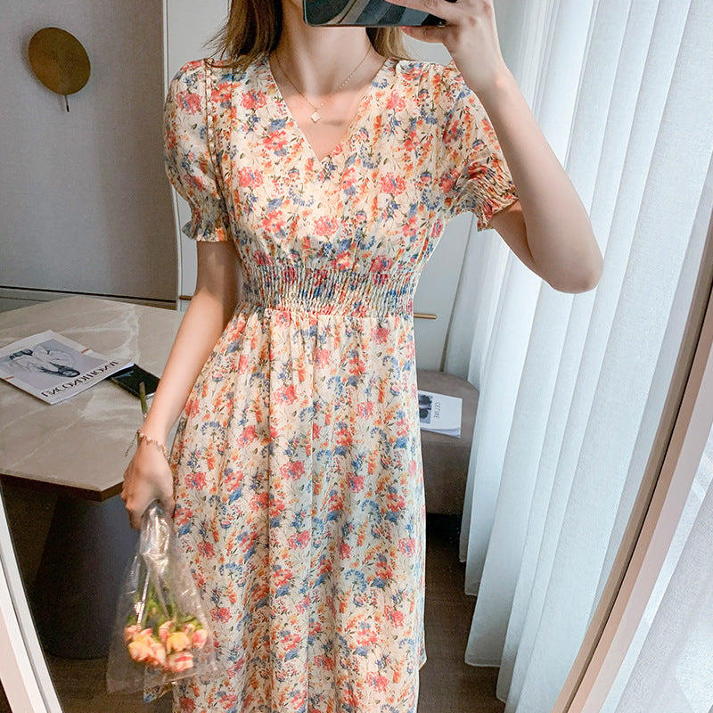 Vestido con tirantes florales pequeños de verano para mujer