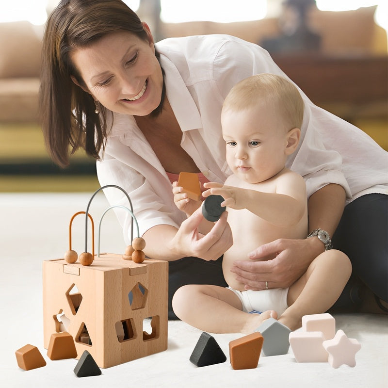 Jouets de puzzle de boîte géométrique en bois pour enfants