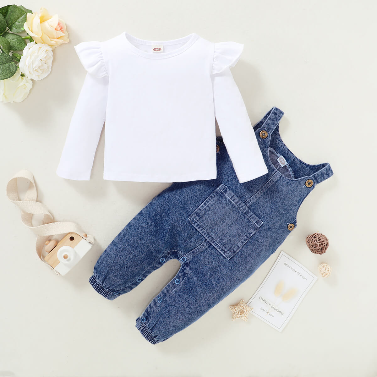 Ensemble de vêtements pour bébé fille, manches longues