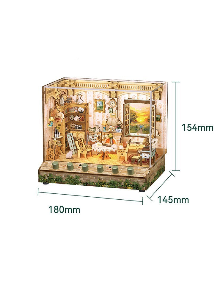 Assembled Scene Cottage Handmade Diy Villa Wooden 3d Ornaments