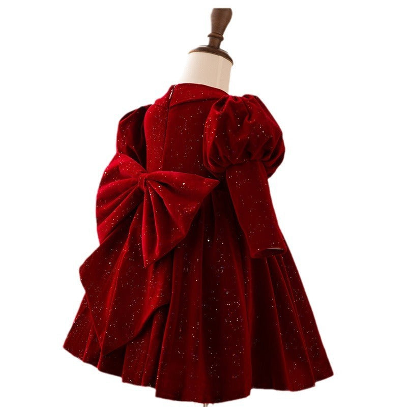 Robe Princesse Anniversaire Bébé Fille Rouge