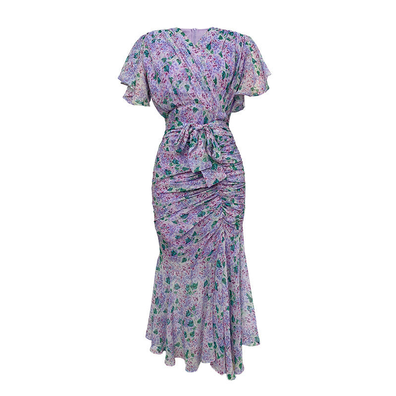 Women's Hip Wrap Floral Dress