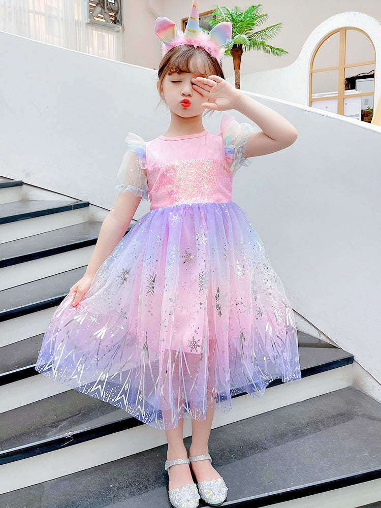 Girls Dress Colorful Angel With Wings