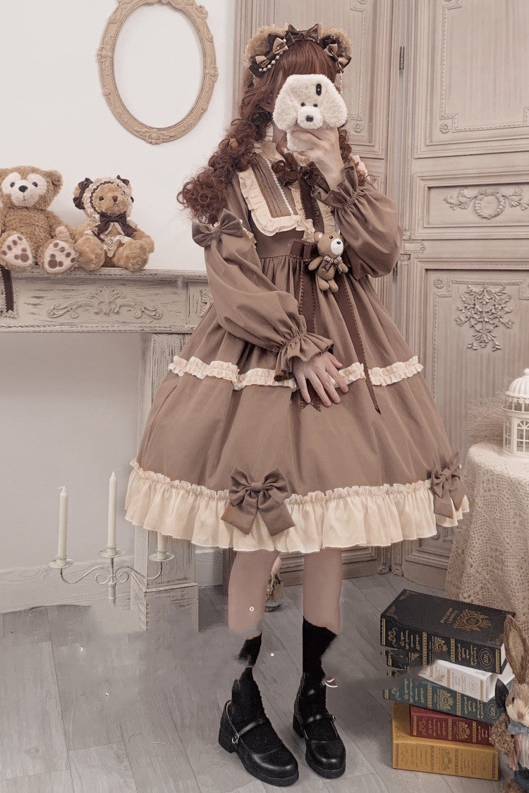 Vestido de niña suave diario Teddy Bear Op Tea Party Lolita