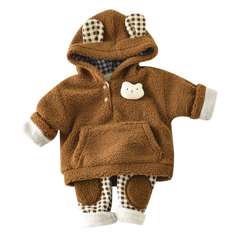 Boys And Girls Infants And Toddlers Hooded Plush Suit