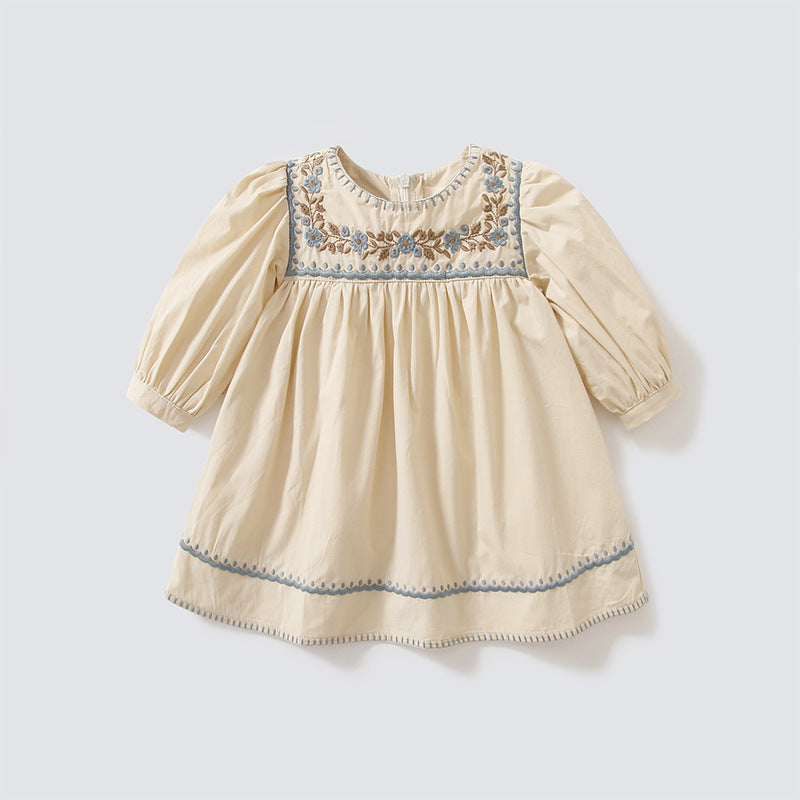 Children's Heavy Industry Embroidered Temperament Dress