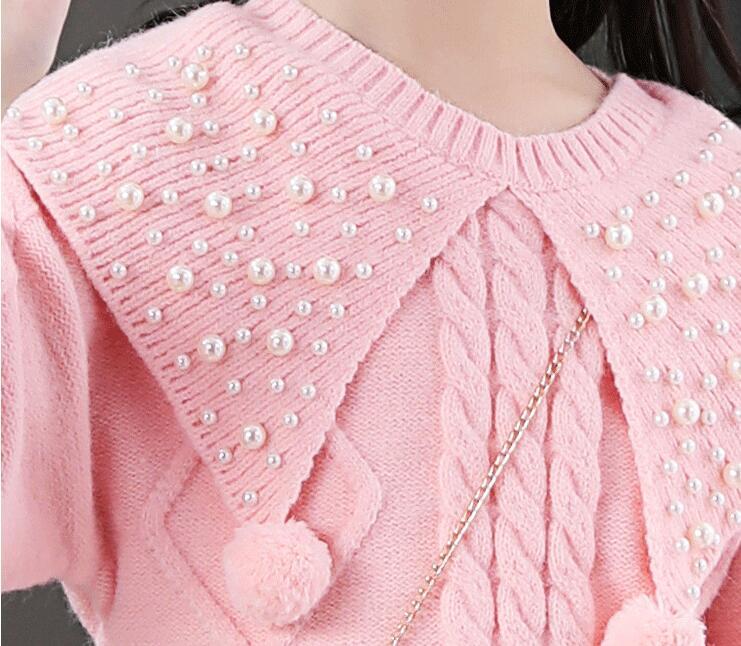 Two-piece Pearl Children's Sweater Cake Dress