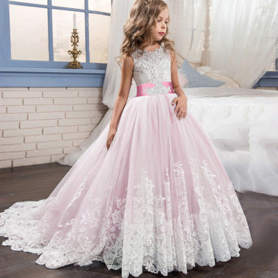 Robe de mariée pour filles, couleur assortie, jupe princesse bouffante