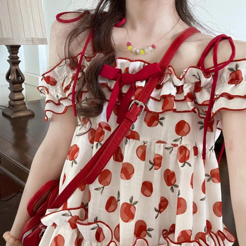 Robe d'été japonaise en dentelle ressemblant à un champignon d'arbre mignon