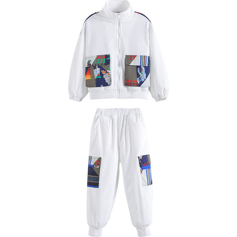 Girl Spring Casual Western Style Fashionable Two-piece Sports Suit