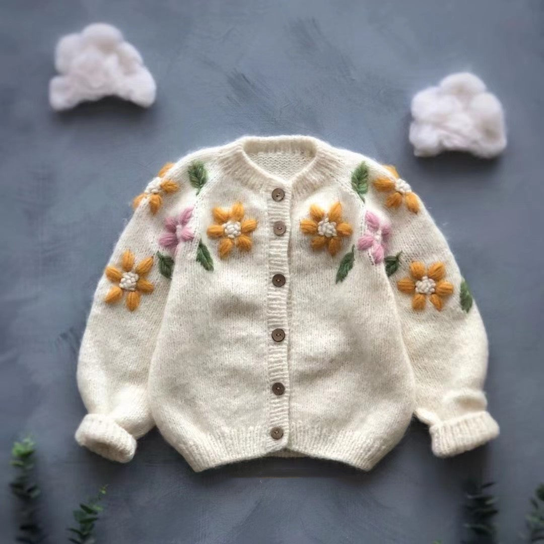 Cardigan pull fin pour fille, haut tricoté