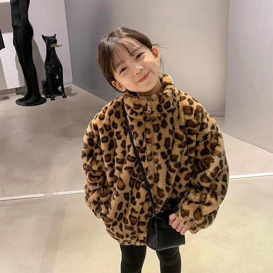 Veste en polyester épaissie pour enfants mignons à la mode