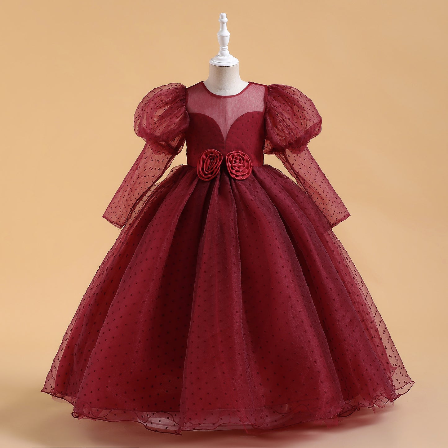 Robe longue à manches bouffantes pour enfants