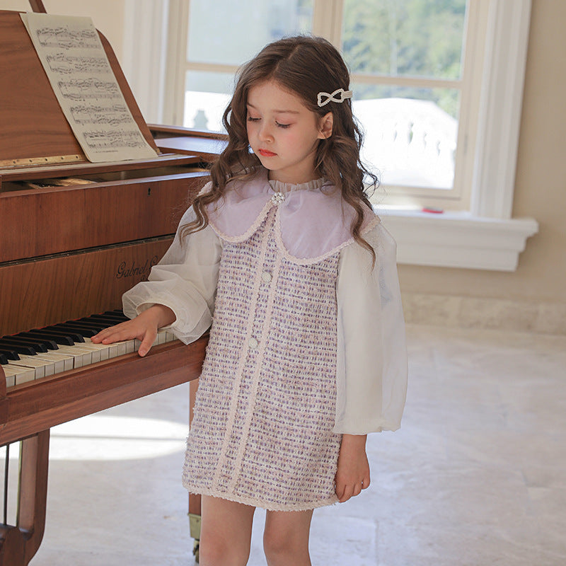 Costume deux pièces gilet et jupe pour fille