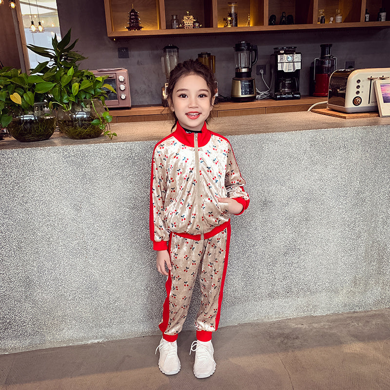 Children's Gold Velvet Suit Middle-aged Autumn Clothes