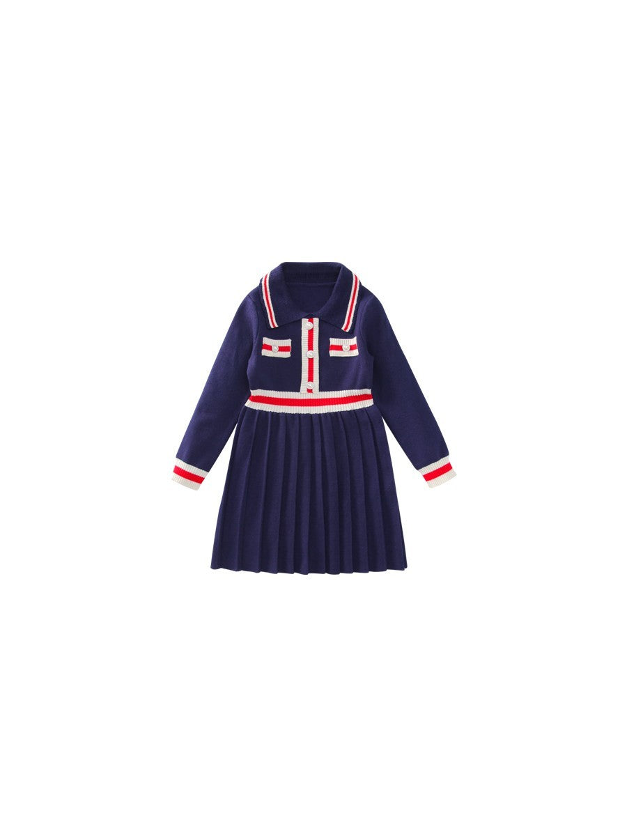 Robe tricotée Preppy d'automne pour fille