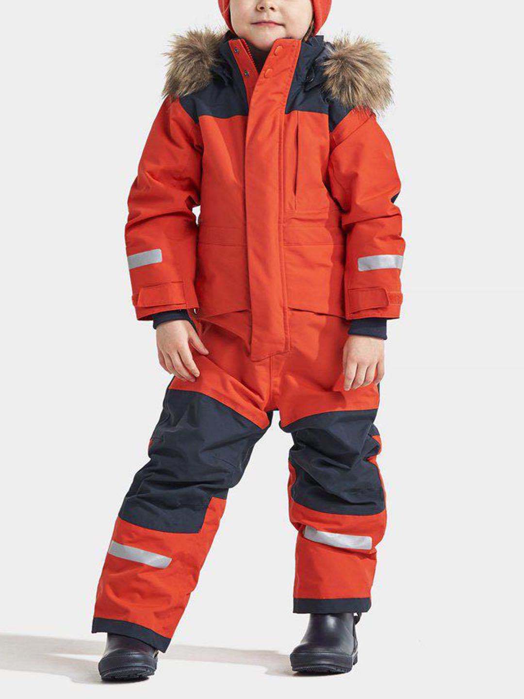 Traje de esquí de una pieza para niños, resistente al viento, impermeable, grueso, luminoso, ropa acolchada de algodón para niños y niñas