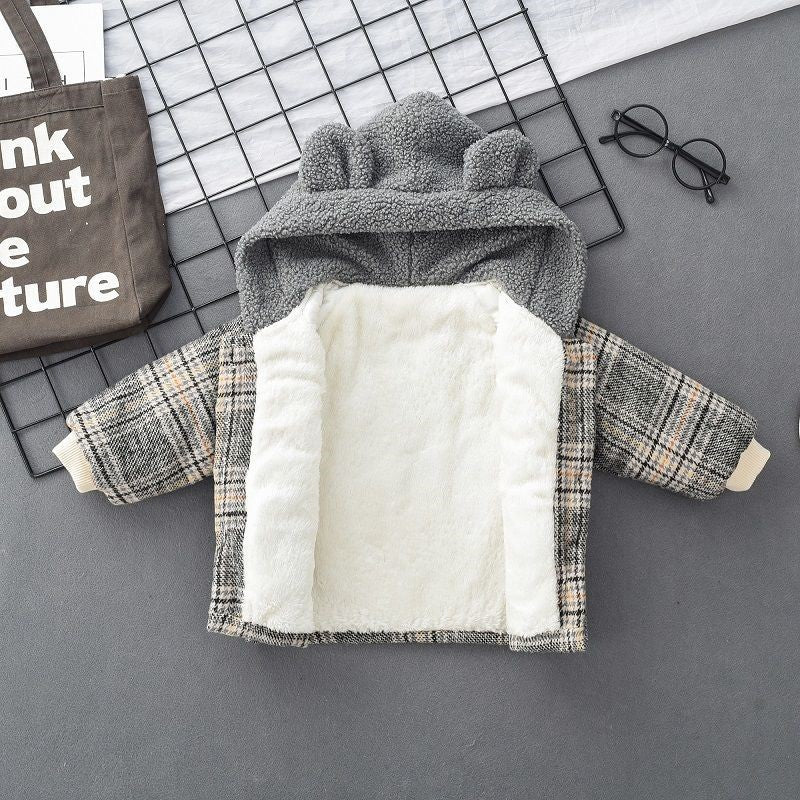 Veste en coton épaissie pour enfants simples et à la mode