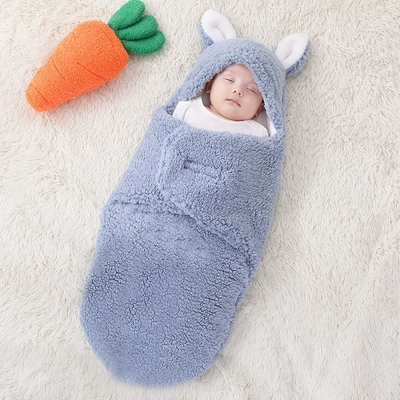 Saco de Dormir para Bebé Súper Suave, Manta para Recién Nacido de Lana Esponjosa, Mantas para Envolver, Envoltura para Bebés Unisex para Bebés Recién Nacidos, Niños, Niñas, con Función de Protección y Soporte para la Cabeza