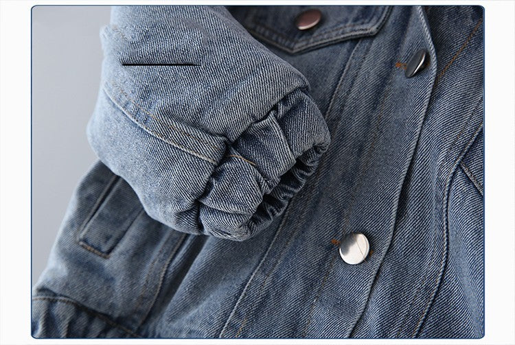 Veste en jean d'hiver en cachemire pour enfants