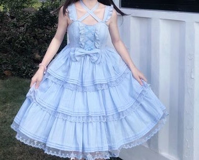 Vestido Jsk con tirantes estilo dulce y caliente de niña de color liso