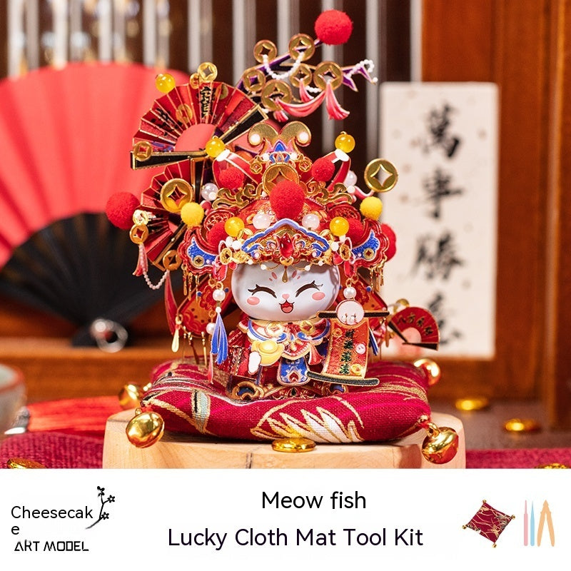 Lucky Cat God Of Wealth 3D Puzzle Model Metal Assembly Model Handmade Fashion Decoration Gift