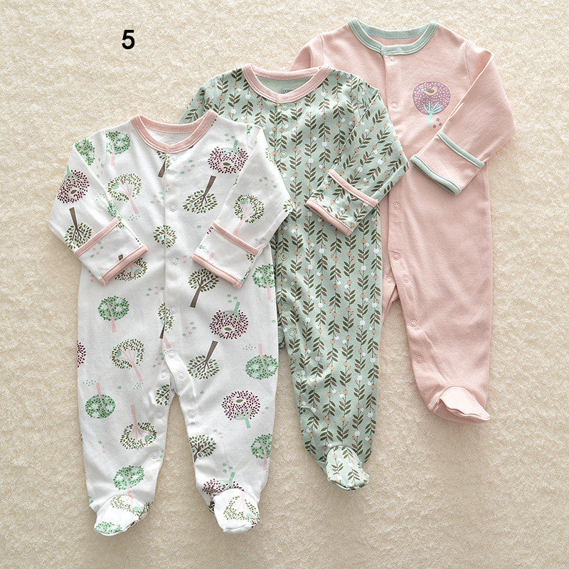 Three New Baby One Piece Rompers With Long Sleeves And Feet