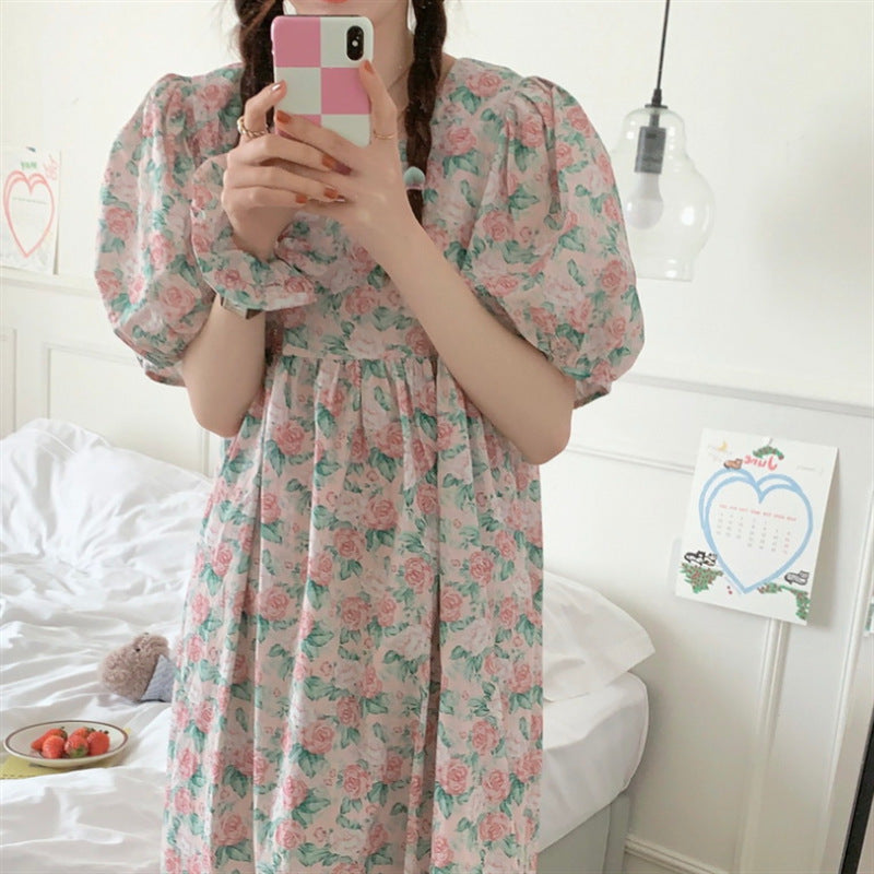 Women's Cotton Floral Homewear Dress