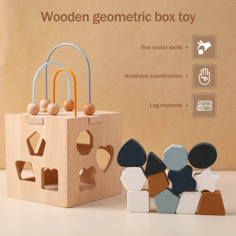 Jouets de puzzle de boîte géométrique en bois pour enfants