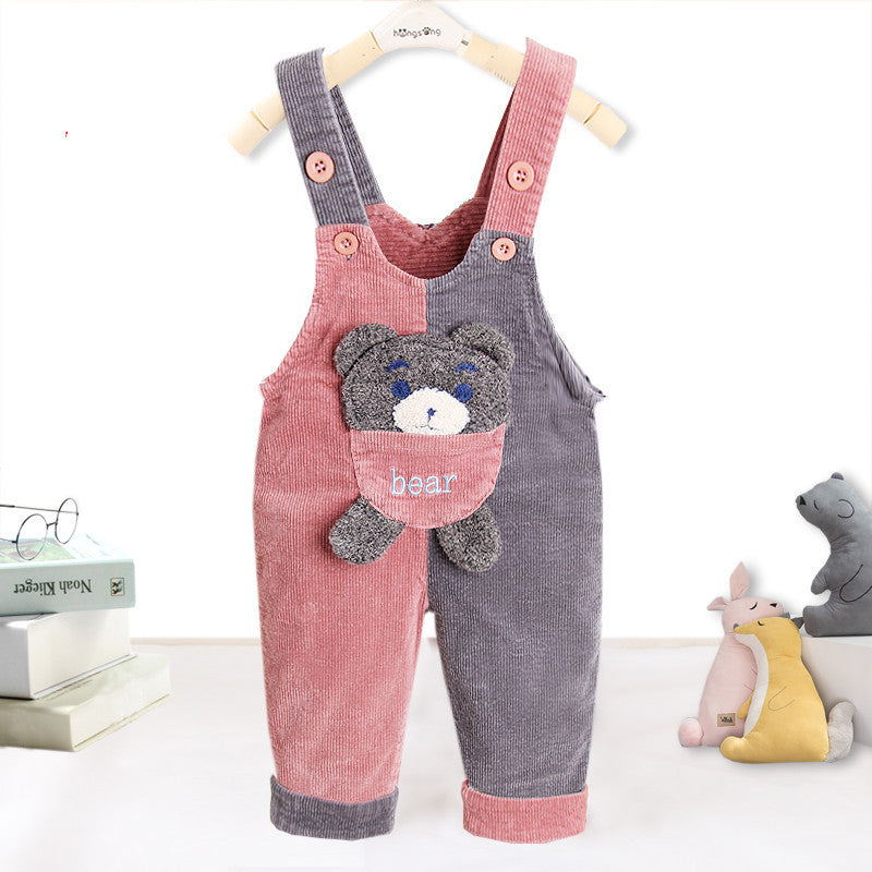 Thicken Plus Velvet Children's Overalls