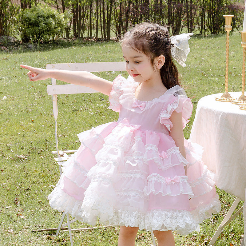 Gilet jupon pour filles, robe de gâteau, robe de princesse Lolita pour enfants