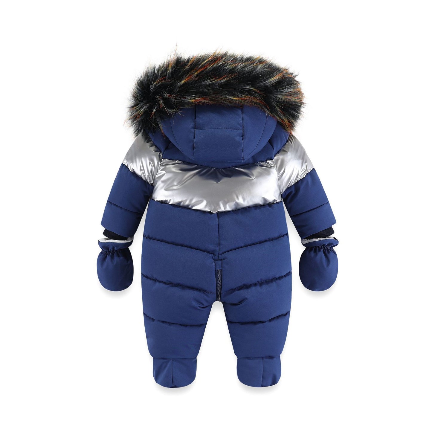 Winter Fur Collar Rompers Jumpsuit Children Thickened Warm Infant Rompers