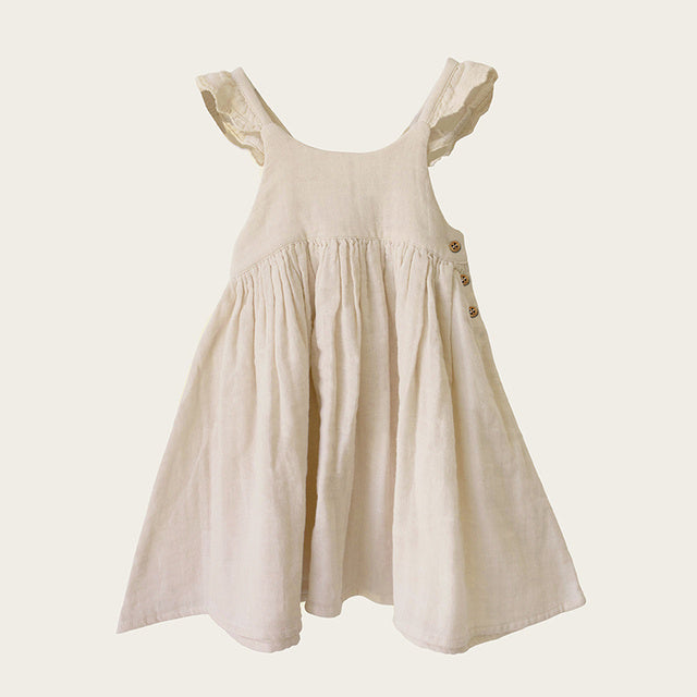 Vestido de niña con tirantes retro de individualidad de moda