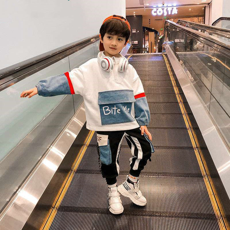 Korean Version Of Children's Spring And Autumn Handsome Leisure Sports Two-piece Trend