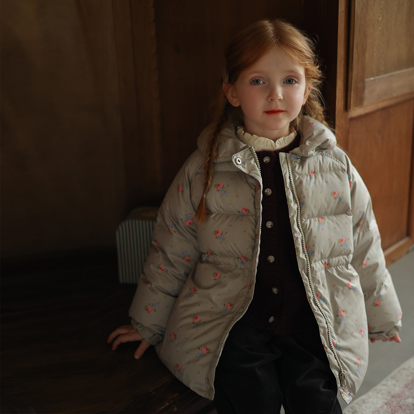 Baby Winter Thickened Coat Korean Fragmented Flower