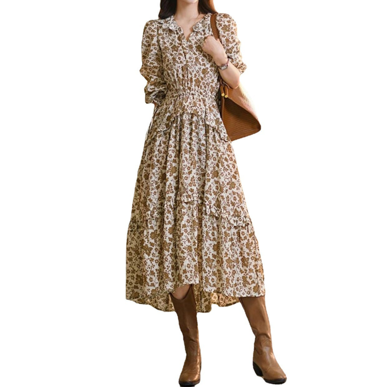 Vestido reductor de edad estilo francés Retro Tea Break Fairy para mujer