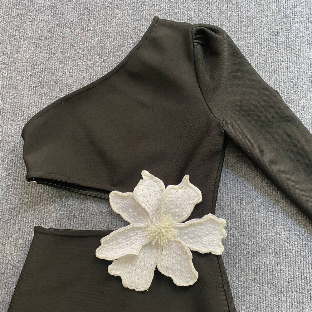 Robe à bandes coupe ajustée à fleurs pour femmes