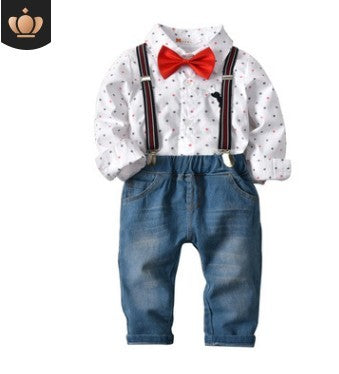 Conjunto de ropa para niño de otoño, conjunto de tops y pantalones vaqueros, conjunto para niños